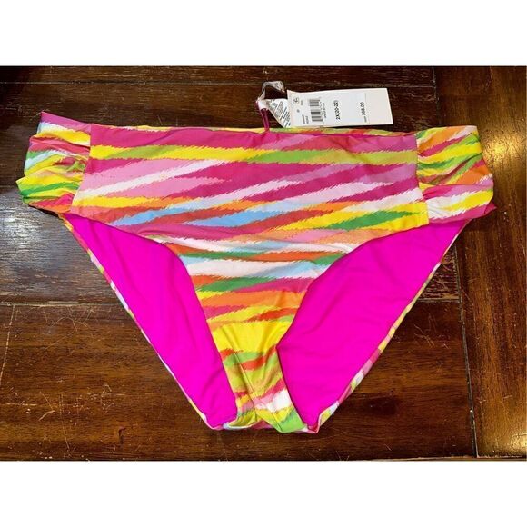 BECCA ETC Trendy Plus Size Awaken Shirred-Side Bikini Bottoms - Picture 2 of 5